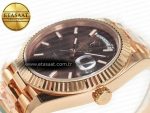DayDate 40 228235 ARF 904L Steel Brown Stick Dial on President Bracelet VR3255 - Görsel 6