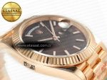 DayDate 40 228235 ARF 904L Steel Brown Stick Dial on President Bracelet VR3255 - Görsel 7