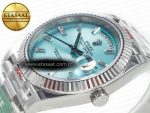 DayDate 40 228236 ARF 904L Steel Tiffany Blue Crystal Diamonds Bezel on President Bracelet VR3255 - Görsel 6