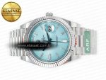 DayDate 40 228236 ARF 904L Steel Tiffany Blue Crystal Diamonds Bezel on President Bracelet VR3255 - Görsel 9