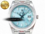 DayDate 40 228236 ARF 904L Steel Tiffany Blue Stick Dial on President Bracelet VR3255 - Görsel 4