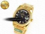 DayDate 40 228238 ARF 904L Steel Black Crystal Diamonds Bezel on President Bracelet VR3255