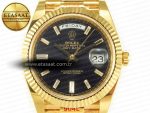 DayDate 40 228238 ARF 904L Steel Black Crystal Diamonds Bezel on President Bracelet VR3255 - Görsel 4
