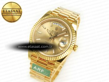 DayDate 40 228238 ARF 904L Steel Gold Stick Dial on President Bracelet VR3255