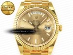 DayDate 40 228238 ARF 904L Steel Gold Stick Dial on President Bracelet VR3255 - Görsel 4