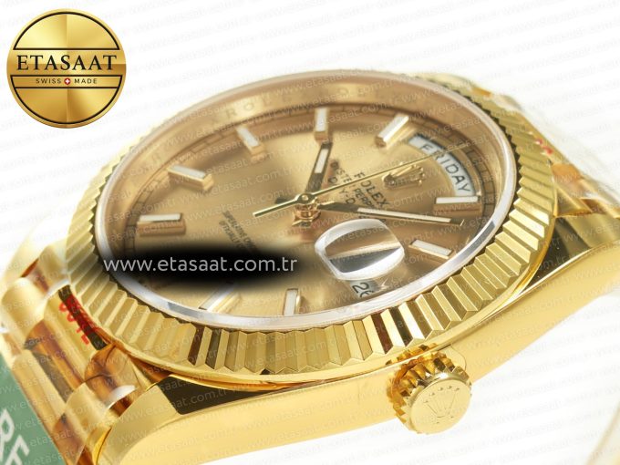 DayDate 40 228238 ARF 904L Steel Gold Stick Dial on President Bracelet VR3255 - Görsel 6