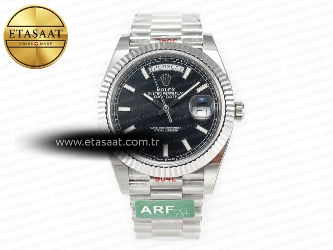 DayDate 40 228239 ARF 904L Steel Black Dial on President Bracelet VR3255 - Görsel 3