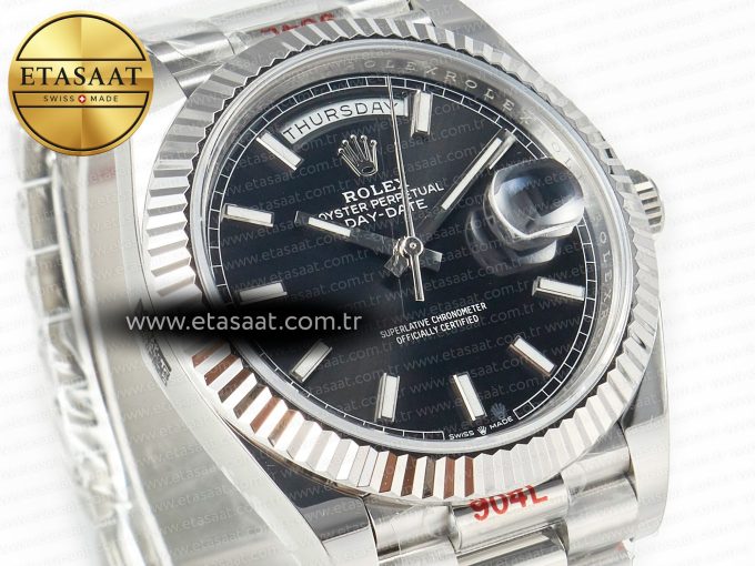 DayDate 40 228239 ARF 904L Steel Black Dial on President Bracelet VR3255 - Görsel 6