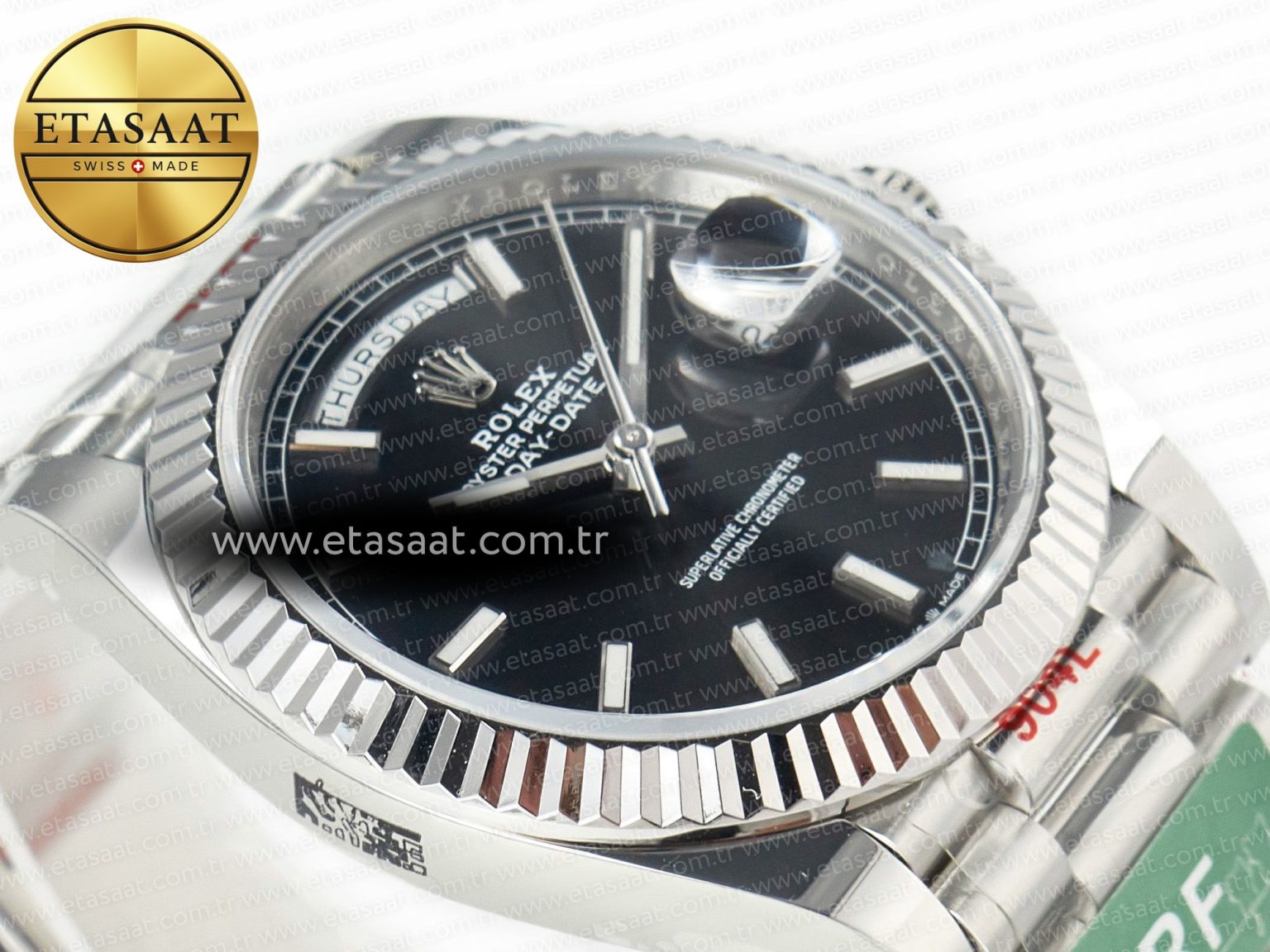 DayDate 40 228239 ARF 904L Steel Black Dial on President Bracelet VR3255 - Görsel 7