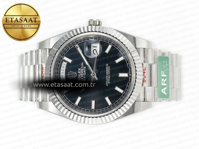 DayDate 40 228239 ARF 904L Steel Black Dial on President Bracelet VR3255 - Görsel 8
