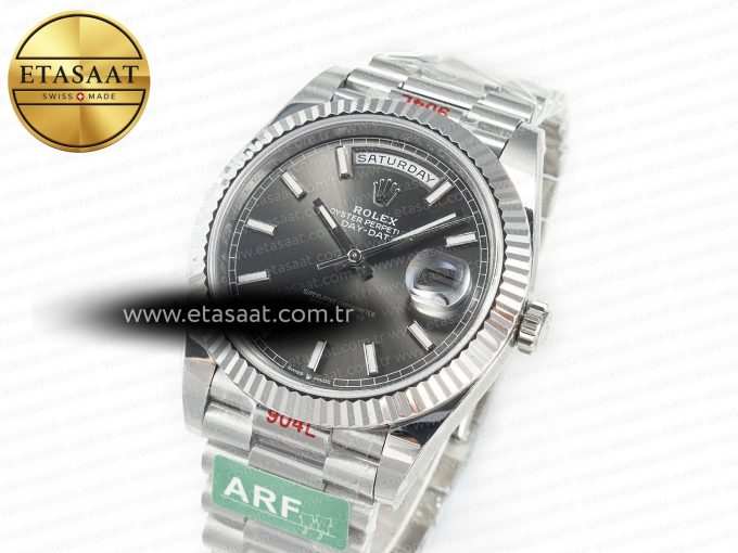 DayDate 40 228239 ARF 904L Steel Grey Stick Dial on President Bracelet VR3255 - Görsel 2