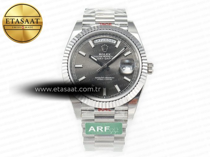 DayDate 40 228239 ARF 904L Steel Grey Stick Dial on President Bracelet VR3255 - Görsel 3