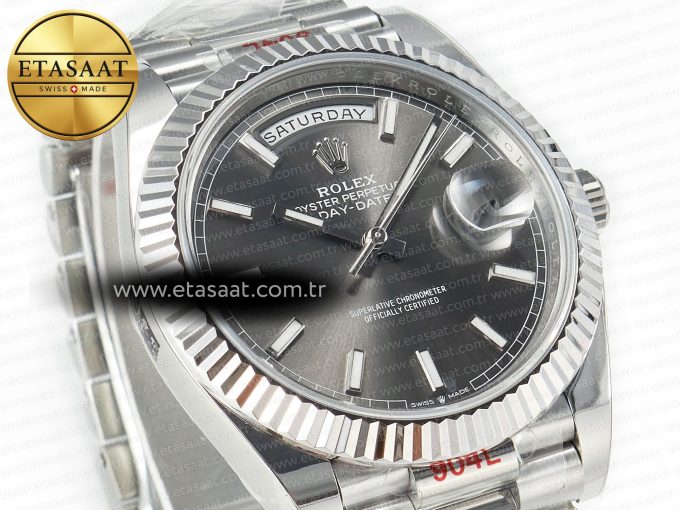 DayDate 40 228239 ARF 904L Steel Grey Stick Dial on President Bracelet VR3255 - Görsel 5