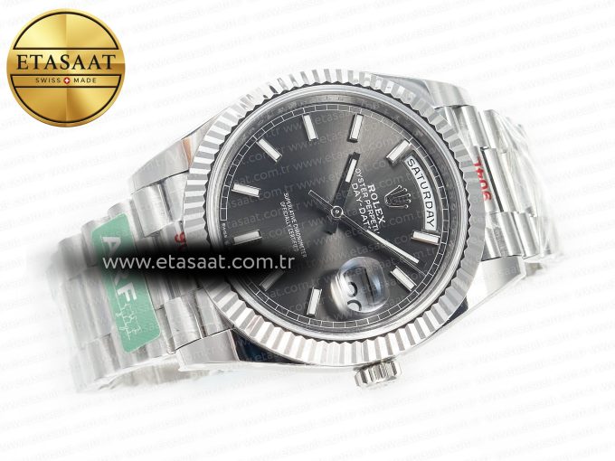DayDate 40 228239 ARF 904L Steel Grey Stick Dial on President Bracelet VR3255 - Görsel 8