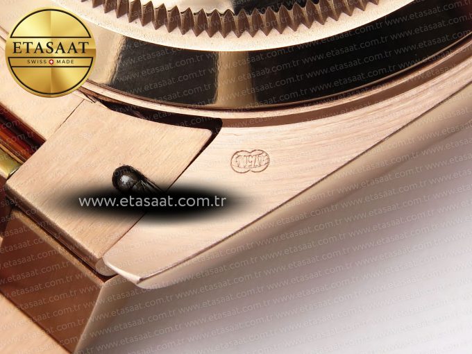 DayDate 40 RG GSF GAIN WEIGHT GREEN ROMAN DIAL ON PRESIDENT BRACELET A2836 - Görsel 14