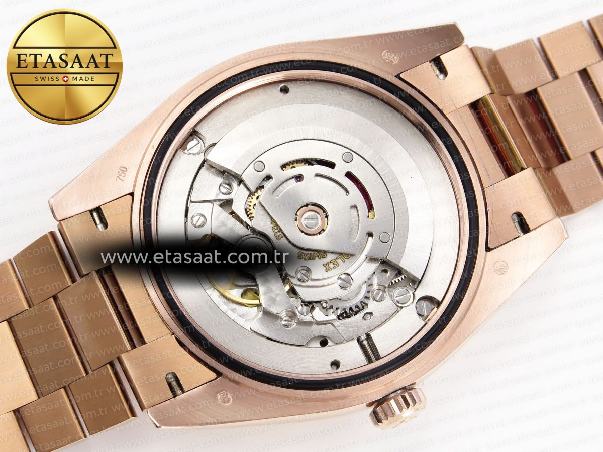 DayDate 40 RG GSF GAIN WEIGHT GREEN ROMAN DIAL ON PRESIDENT BRACELET A2836 - Görsel 18