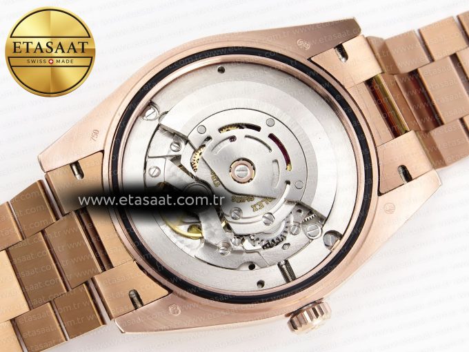 DayDate 40 RG GSF GAIN WEIGHT GREEN ROMAN DIAL ON PRESIDENT BRACELET A2836 - Görsel 18