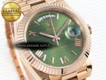 DayDate 40 RG GSF GAIN WEIGHT GREEN ROMAN DIAL ON PRESIDENT BRACELET A2836 - Görsel 5