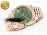 DayDate 40 RG GSF GAIN WEIGHT GREEN ROMAN DIAL ON PRESIDENT BRACELET A2836 - Görsel 7