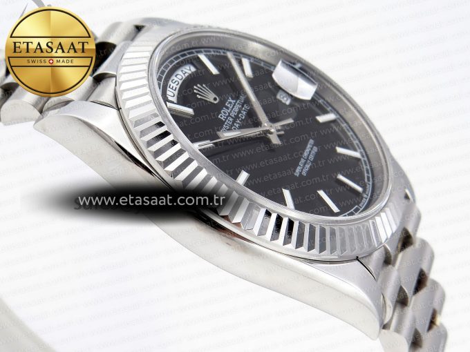 DayDate 40 SS GSF GAIN WEIGHT BLACK STICK DIAL ON PRESIDENT BRACELET A2836 - Görsel 9