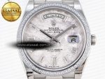 DayDate 40 SS GSF GAIN WEIGHT METEORITE CRYSTAL DIAL DIAMONDS BEZEL ON PRESIDENT BRACELET A2836 - Görsel 4