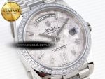 DayDate 40 SS GSF GAIN WEIGHT METEORITE CRYSTAL DIAL DIAMONDS BEZEL ON PRESIDENT BRACELET A2836 - Görsel 5