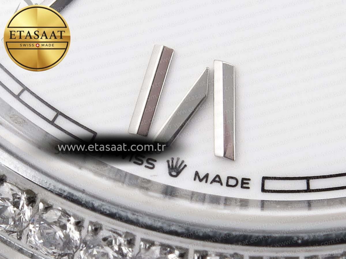 DayDate 40 SS GSF GAIN WEIGHT WHITE ROMAN DIAL DIAMONDS BEZEL ON PRESIDENT BRACELET A2836 - Görsel 24