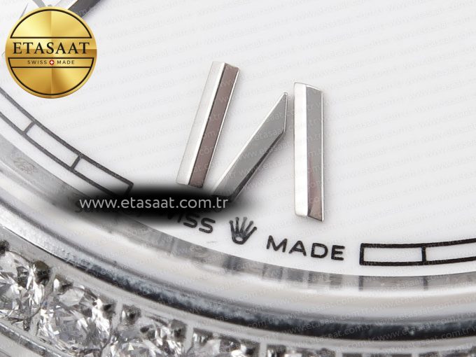 DayDate 40 SS GSF GAIN WEIGHT WHITE ROMAN DIAL DIAMONDS BEZEL ON PRESIDENT BRACELET A2836 - Görsel 24