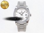 DayDate 40 SS GSF GAIN WEIGHT WHITE ROMAN DIAL DIAMONDS BEZEL ON PRESIDENT BRACELET A2836 - Görsel 3