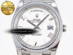 DayDate 40 SS GSF GAIN WEIGHT WHITE ROMAN DIAL DIAMONDS BEZEL ON PRESIDENT BRACELET A2836 - Görsel 4