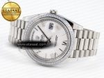 DayDate 40 SS GSF GAIN WEIGHT WHITE ROMAN DIAL DIAMONDS BEZEL ON PRESIDENT BRACELET A2836 - Görsel 7