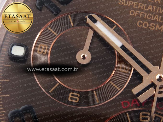 Daytona 116505 RG OMF Best Edition Chocolate Dial on RG Bracelet A7750 (Slim Movement) - Görsel 13