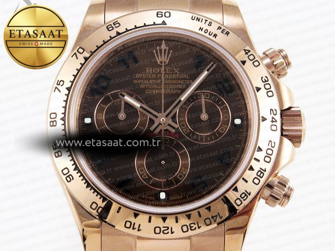 Daytona 116505 RG OMF Best Edition Chocolate Dial on RG Bracelet A7750 (Slim Movement) - Görsel 4