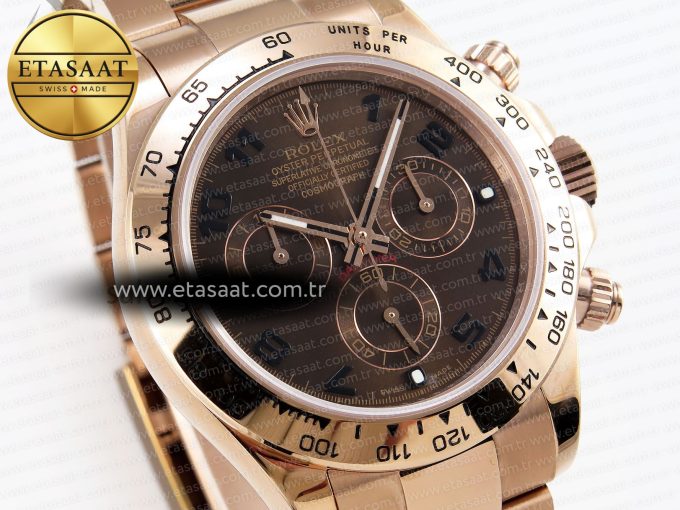 Daytona 116505 RG OMF Best Edition Chocolate Dial on RG Bracelet A7750 (Slim Movement) - Görsel 5