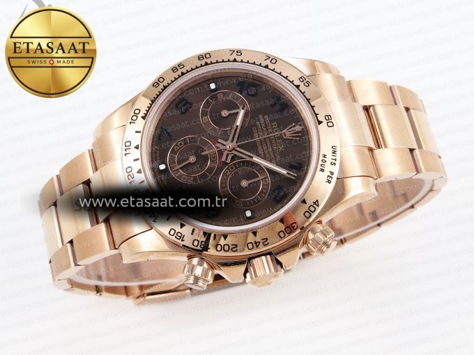Daytona 116505 RG OMF Best Edition Chocolate Dial on RG Bracelet A7750 (Slim Movement) - Görsel 7