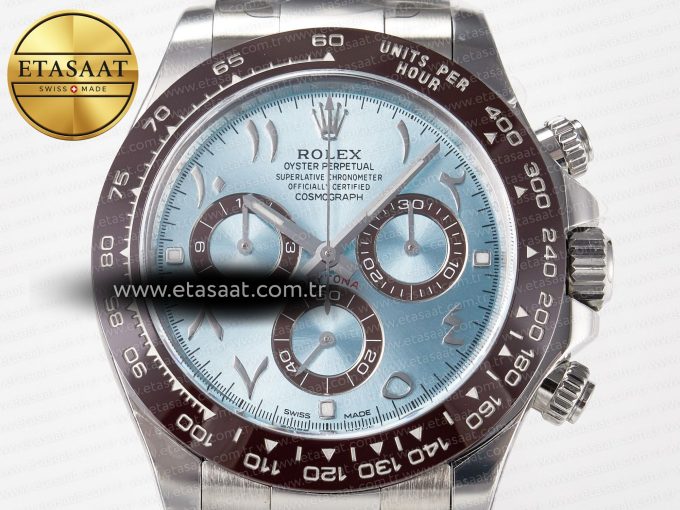 Daytona 116506 Clean 1:1 Best Edition Ice Blue Dial Arabic Markers on SS Bracelet SA4130 V2 - Görsel 4