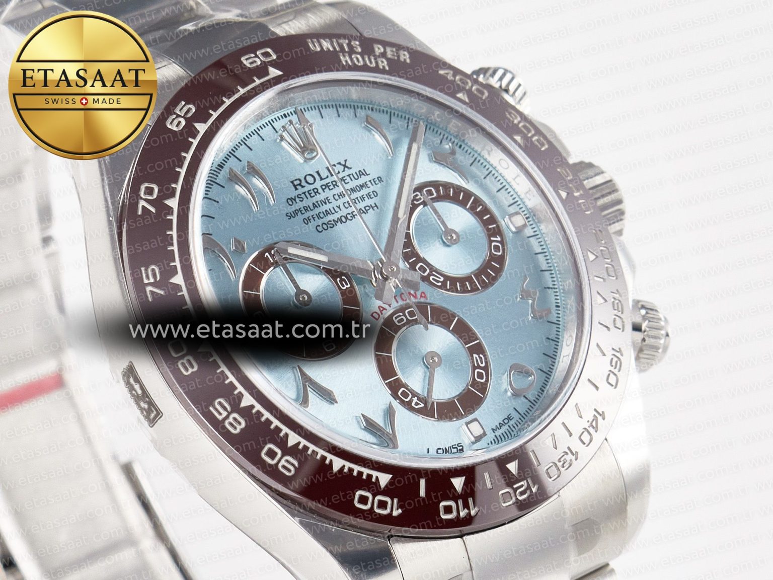 Daytona 116506 Clean 1:1 Best Edition Ice Blue Dial Arabic Markers on SS Bracelet SA4130 V2 - Görsel 5