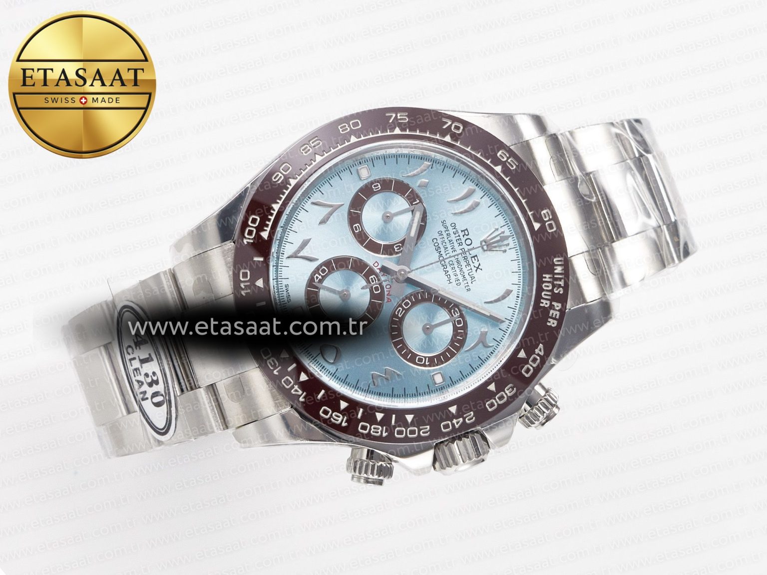 Daytona 116506 Clean 1:1 Best Edition Ice Blue Dial Arabic Markers on SS Bracelet SA4130 V2 - Görsel 8