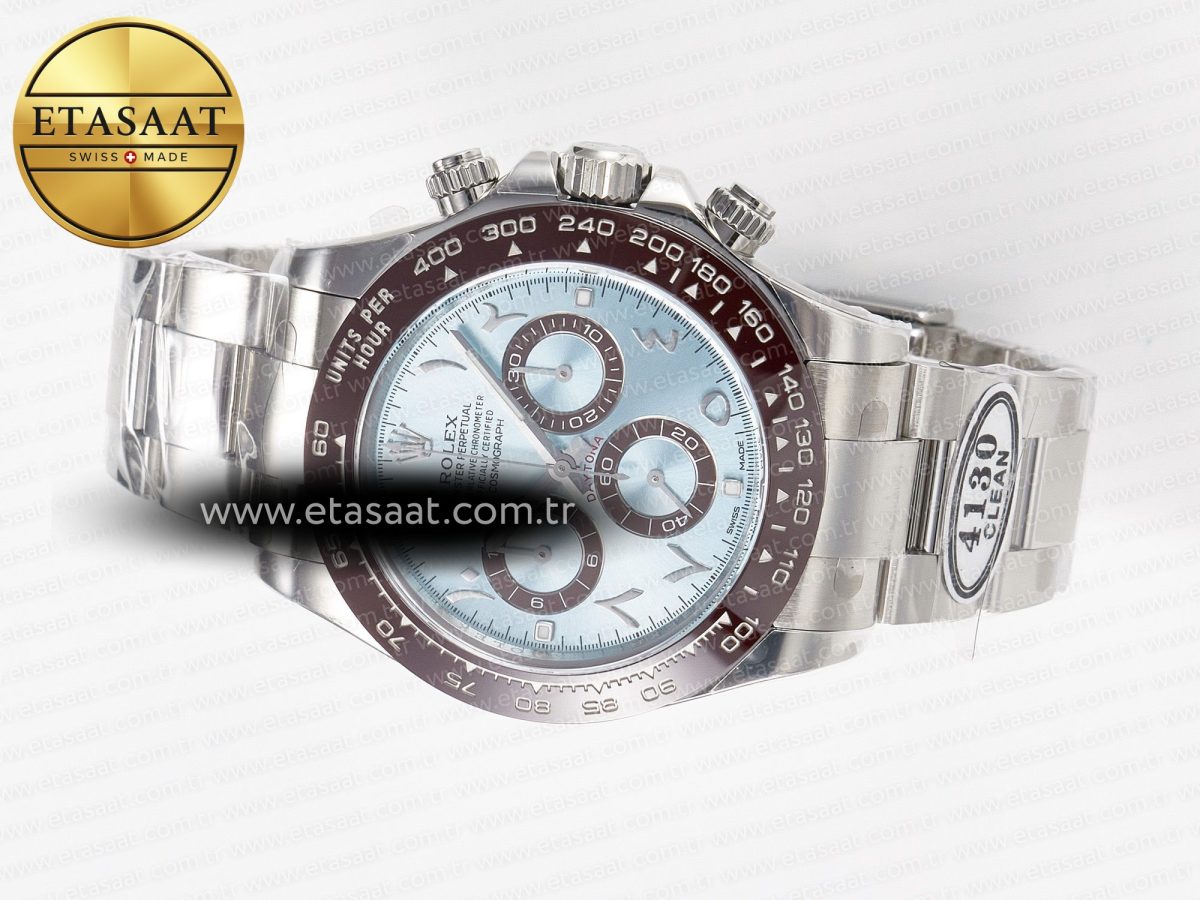 Daytona 116506 Clean 1:1 Best Edition Ice Blue Dial Arabic Markers on SS Bracelet SA4130 V2 - Görsel 9