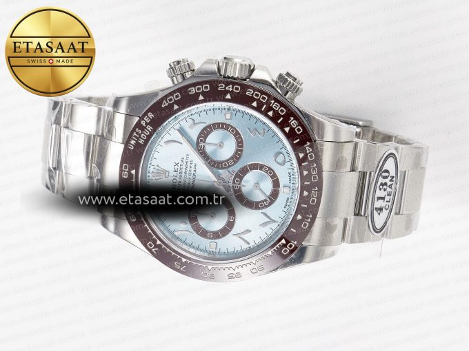 Daytona 116506 Clean 1:1 Best Edition Ice Blue Dial Arabic Markers on SS Bracelet SA4130 V2 - Görsel 9