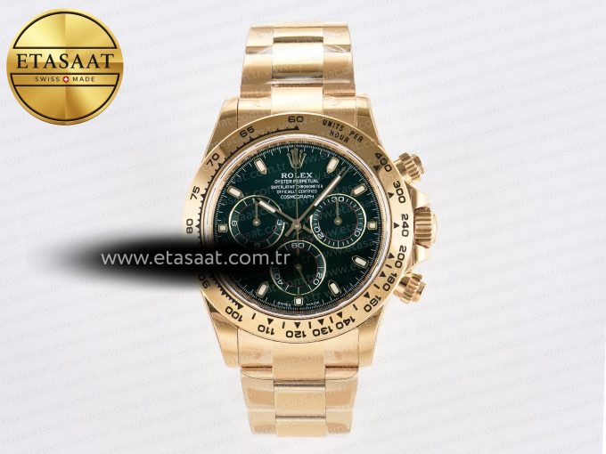 Daytona 116508 VSF 1:1 Best Edition Green Dial Steel 904L on YG Bracelet DD4130 - Görsel 3