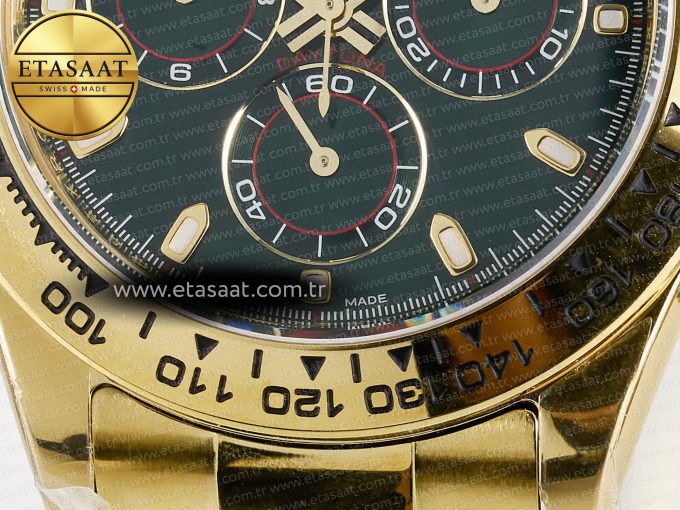 Daytona 116508 ZF 1:1 Best Edition Green Dial on YG Bracelet SH4130 (Gain Weight) - Görsel 12