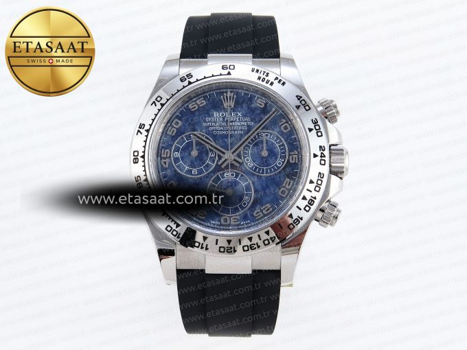 Daytona 116509 Clean 1:1 Best Edition 904L SS Case Blue Chalcedony Dial on Oysterflex Rubber Strap A4130 - Görsel 3