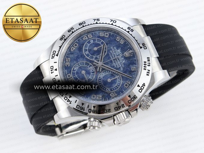 Daytona 116509 Clean 1:1 Best Edition 904L SS Case Blue Chalcedony Dial on Oysterflex Rubber Strap A4130 - Görsel 6