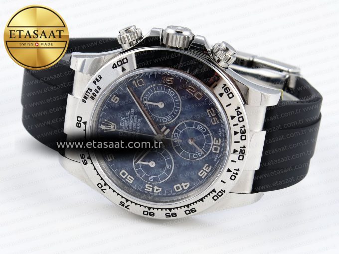 Daytona 116509 Clean 1:1 Best Edition 904L SS Case Blue Chalcedony Dial on Oysterflex Rubber Strap A4130 - Görsel 7