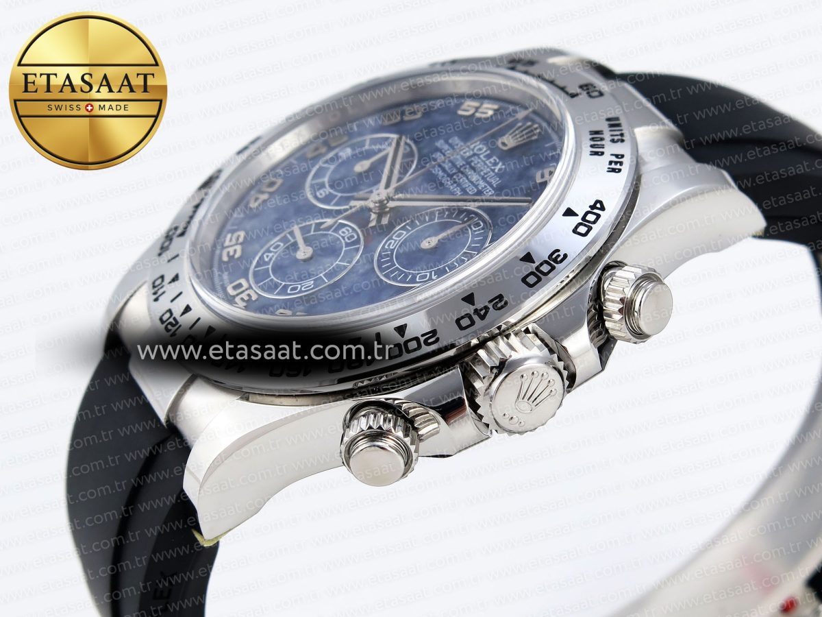 Daytona 116509 Clean 1:1 Best Edition 904L SS Case Blue Chalcedony Dial on Oysterflex Rubber Strap A4130 - Görsel 8