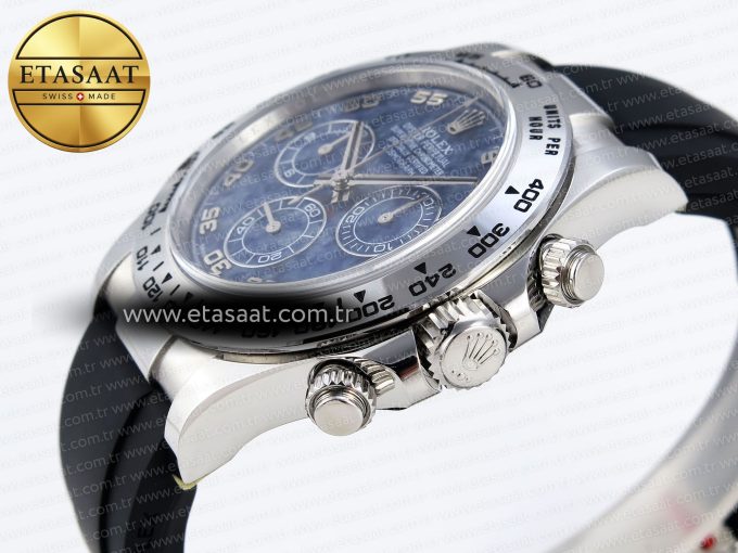 Daytona 116509 Clean 1:1 Best Edition 904L SS Case Blue Chalcedony Dial on Oysterflex Rubber Strap A4130 - Görsel 8