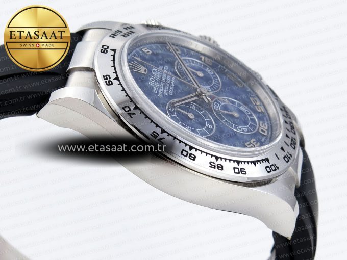 Daytona 116509 Clean 1:1 Best Edition 904L SS Case Blue Chalcedony Dial on Oysterflex Rubber Strap A4130 - Görsel 9