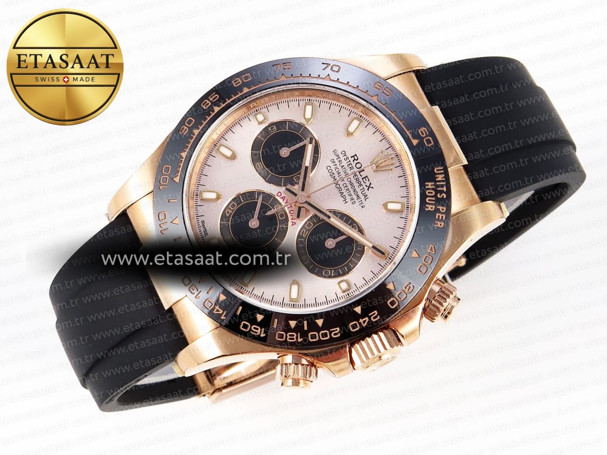 Rolex Daytona 116515 SILVER DIAL RG MARKERS ON OYSTERFLEX SA4130 - Görsel 17