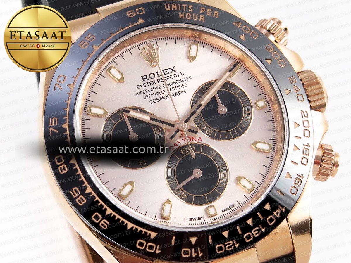 Rolex Daytona 116515 SILVER DIAL RG MARKERS ON OYSTERFLEX SA4130 - Görsel 3